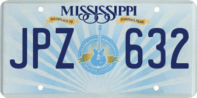 MS license plate JPZ632