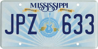 MS license plate JPZ633