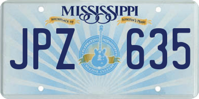 MS license plate JPZ635