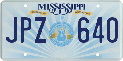 MS license plate JPZ640