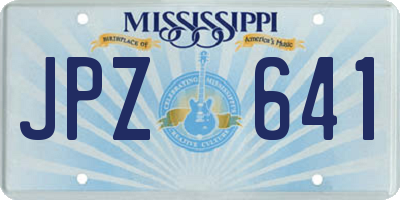 MS license plate JPZ641