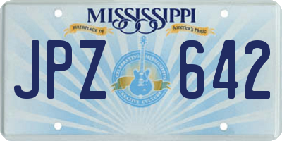 MS license plate JPZ642