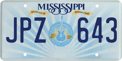 MS license plate JPZ643