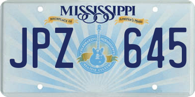 MS license plate JPZ645