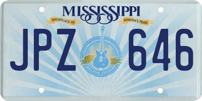 MS license plate JPZ646