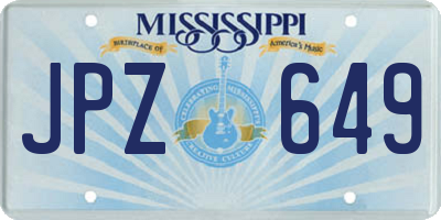 MS license plate JPZ649
