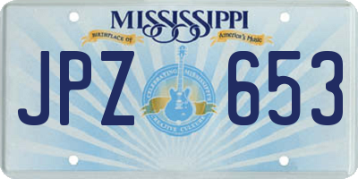 MS license plate JPZ653