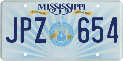 MS license plate JPZ654