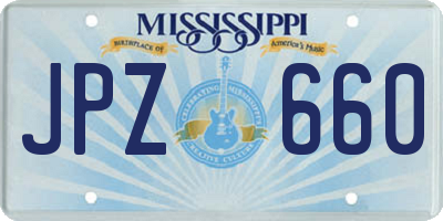 MS license plate JPZ660