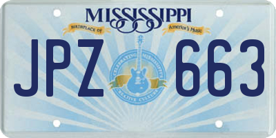 MS license plate JPZ663