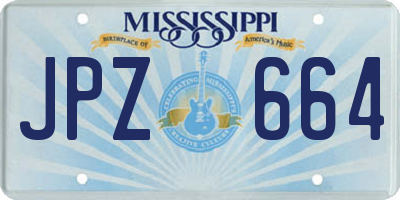 MS license plate JPZ664