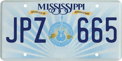 MS license plate JPZ665