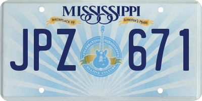 MS license plate JPZ671