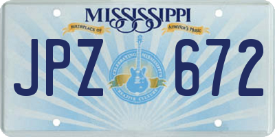 MS license plate JPZ672