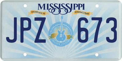 MS license plate JPZ673