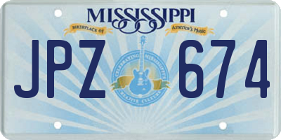 MS license plate JPZ674