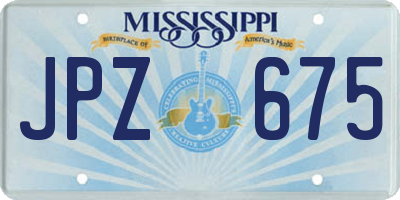 MS license plate JPZ675