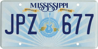 MS license plate JPZ677
