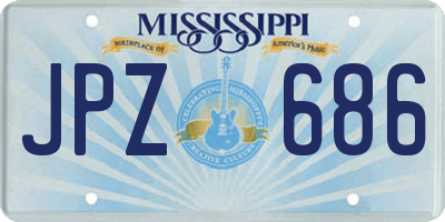 MS license plate JPZ686