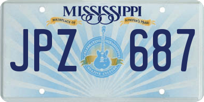 MS license plate JPZ687