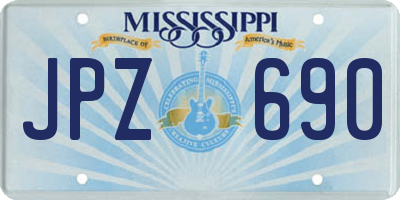 MS license plate JPZ690