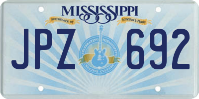 MS license plate JPZ692