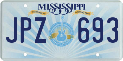 MS license plate JPZ693