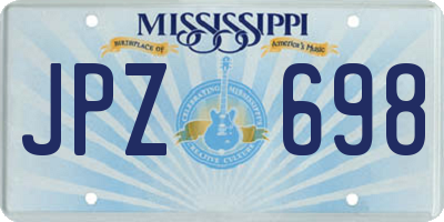 MS license plate JPZ698
