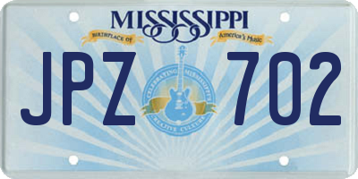 MS license plate JPZ702