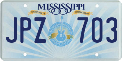 MS license plate JPZ703