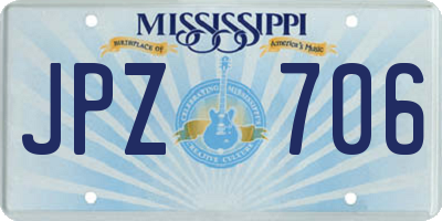 MS license plate JPZ706