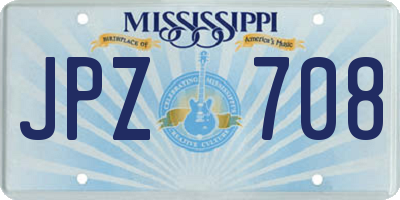 MS license plate JPZ708