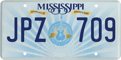 MS license plate JPZ709