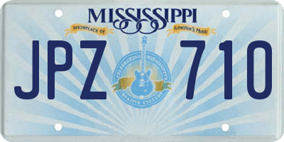 MS license plate JPZ710