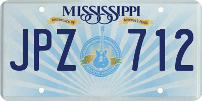 MS license plate JPZ712