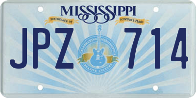 MS license plate JPZ714