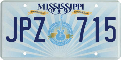 MS license plate JPZ715