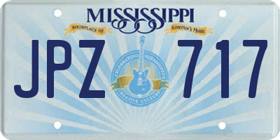 MS license plate JPZ717