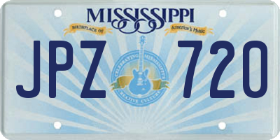 MS license plate JPZ720