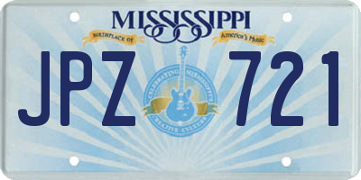 MS license plate JPZ721