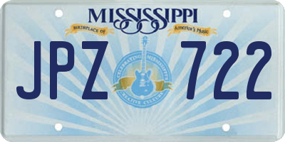 MS license plate JPZ722