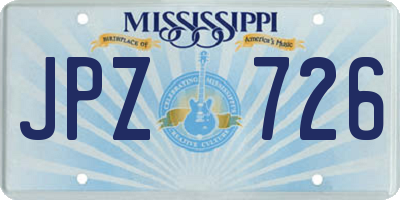 MS license plate JPZ726