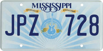 MS license plate JPZ728
