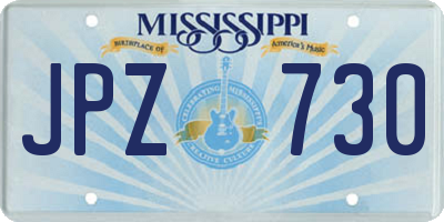 MS license plate JPZ730