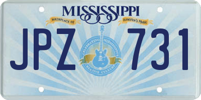 MS license plate JPZ731