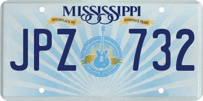 MS license plate JPZ732