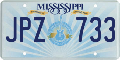 MS license plate JPZ733