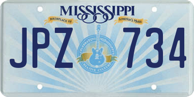 MS license plate JPZ734