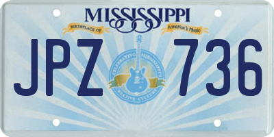 MS license plate JPZ736