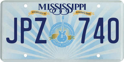 MS license plate JPZ740